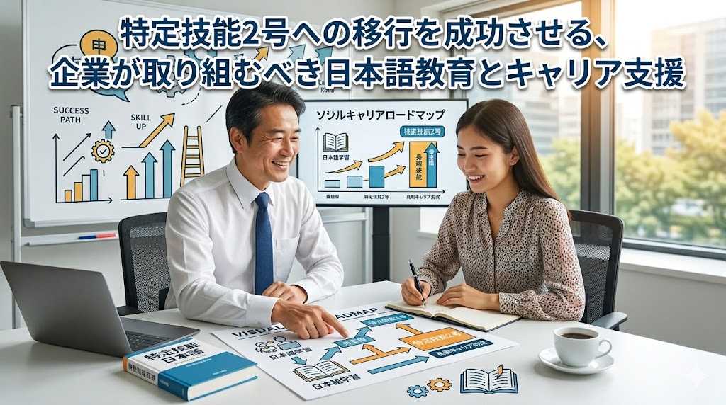 特定技能2号への移行を成功させる、企業が取り組むべき日本語教育とキャリア支援