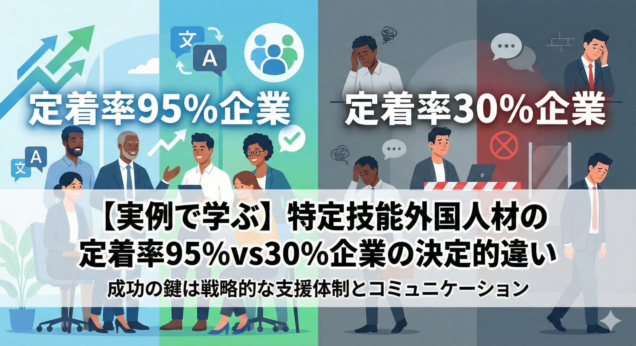 【実例で学ぶ】特定技能外国人材の定着率95%vs30%企業の決定的違い