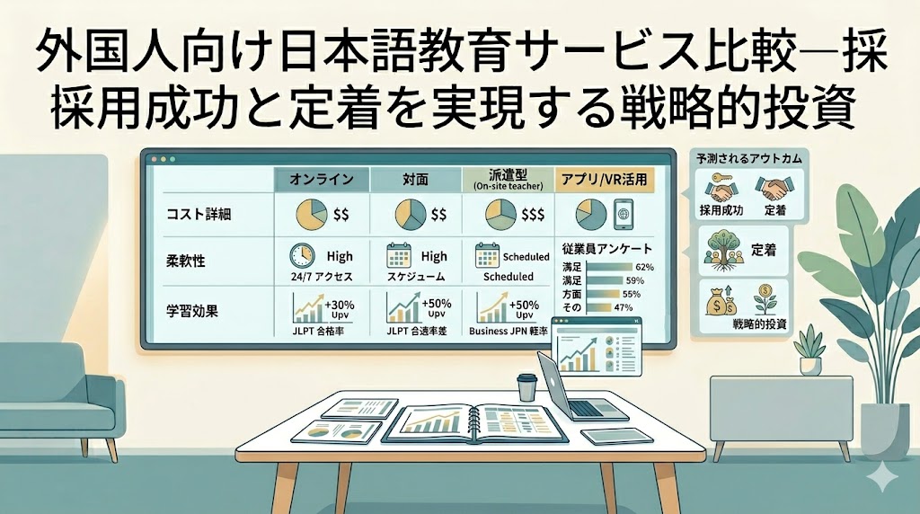 外国人向け日本語教育サービス比較—採用成功と定着を実現する戦略的投資
