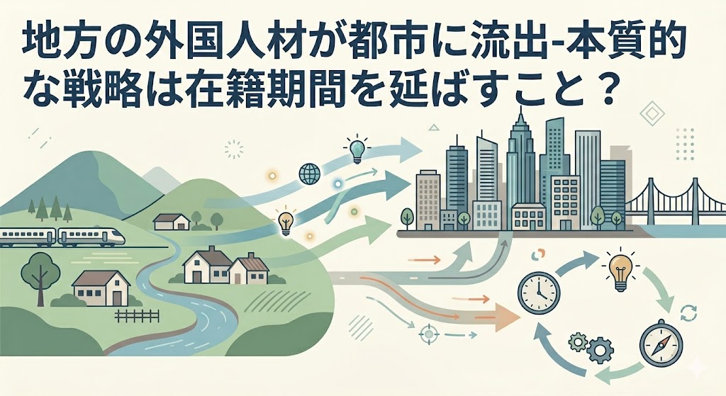 地方の外国人材が都市に流出-本質的な戦略は在籍期間を延ばすこと？