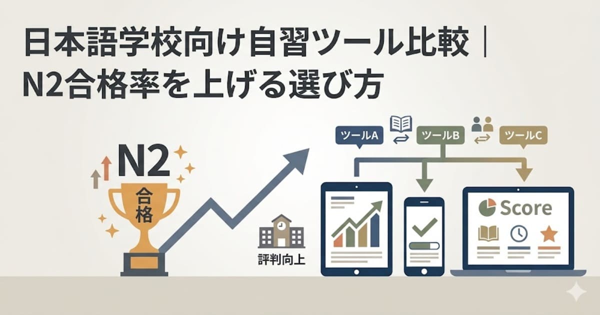 日本語学校向け自習ツール比較｜N2合格率を上げる選び方